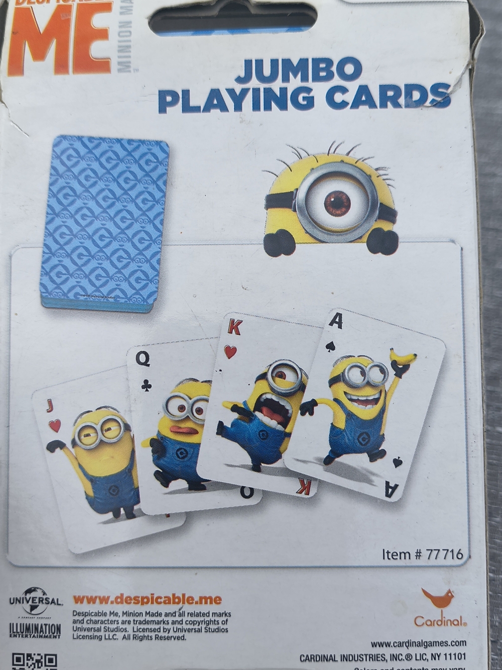 Universal Despicable Me Minions Jumbo Playing Cards - Yellow & Blue